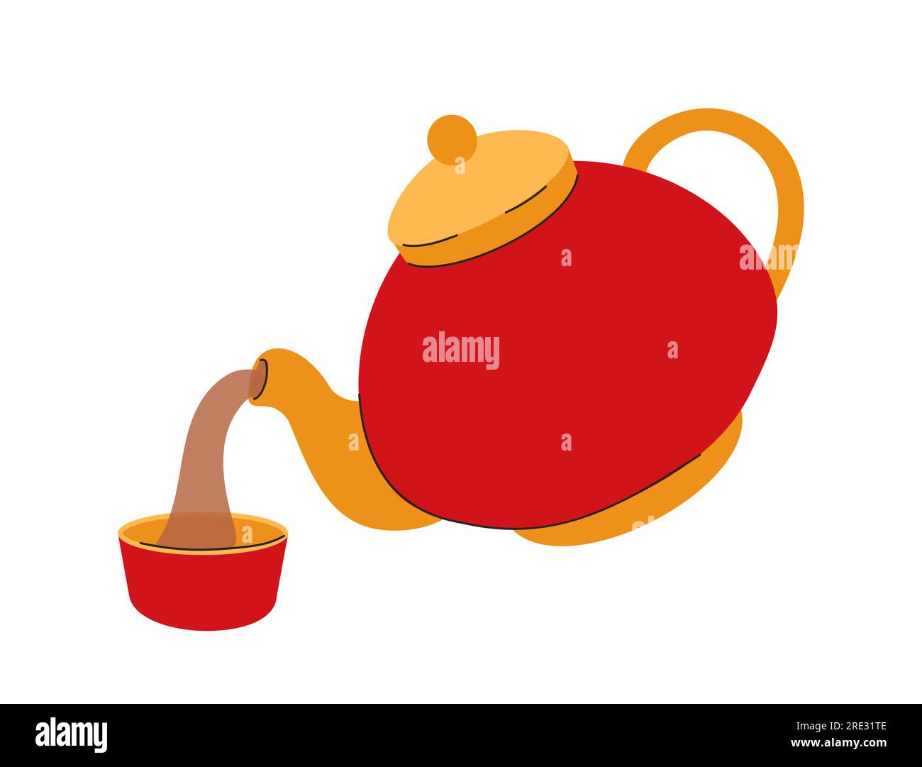 Chinese teapot with tea vector concept Stock Vector Image & Art - Alamy