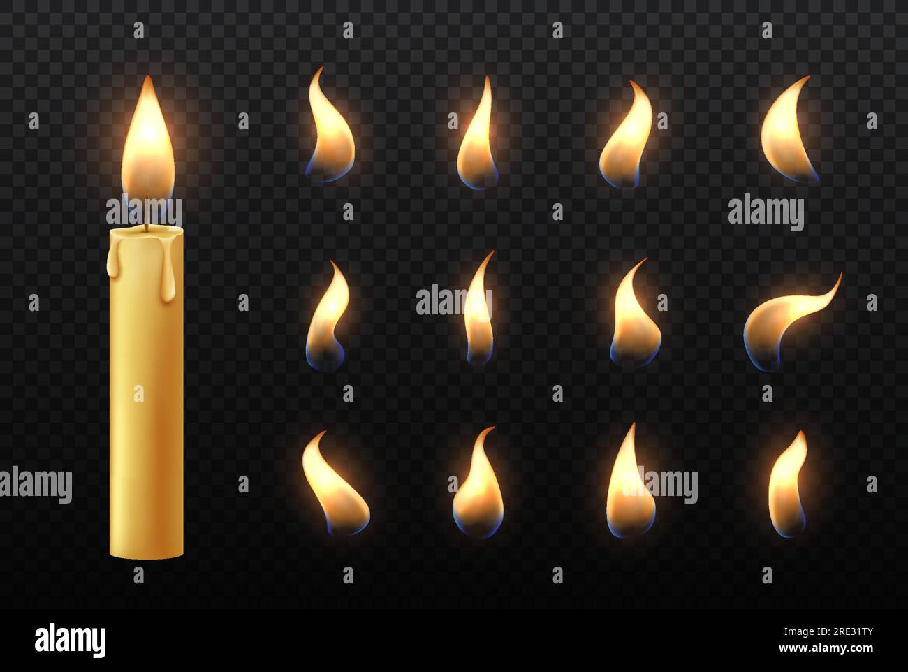Candle flame for animation set Stock Vector Image & Art Alamy