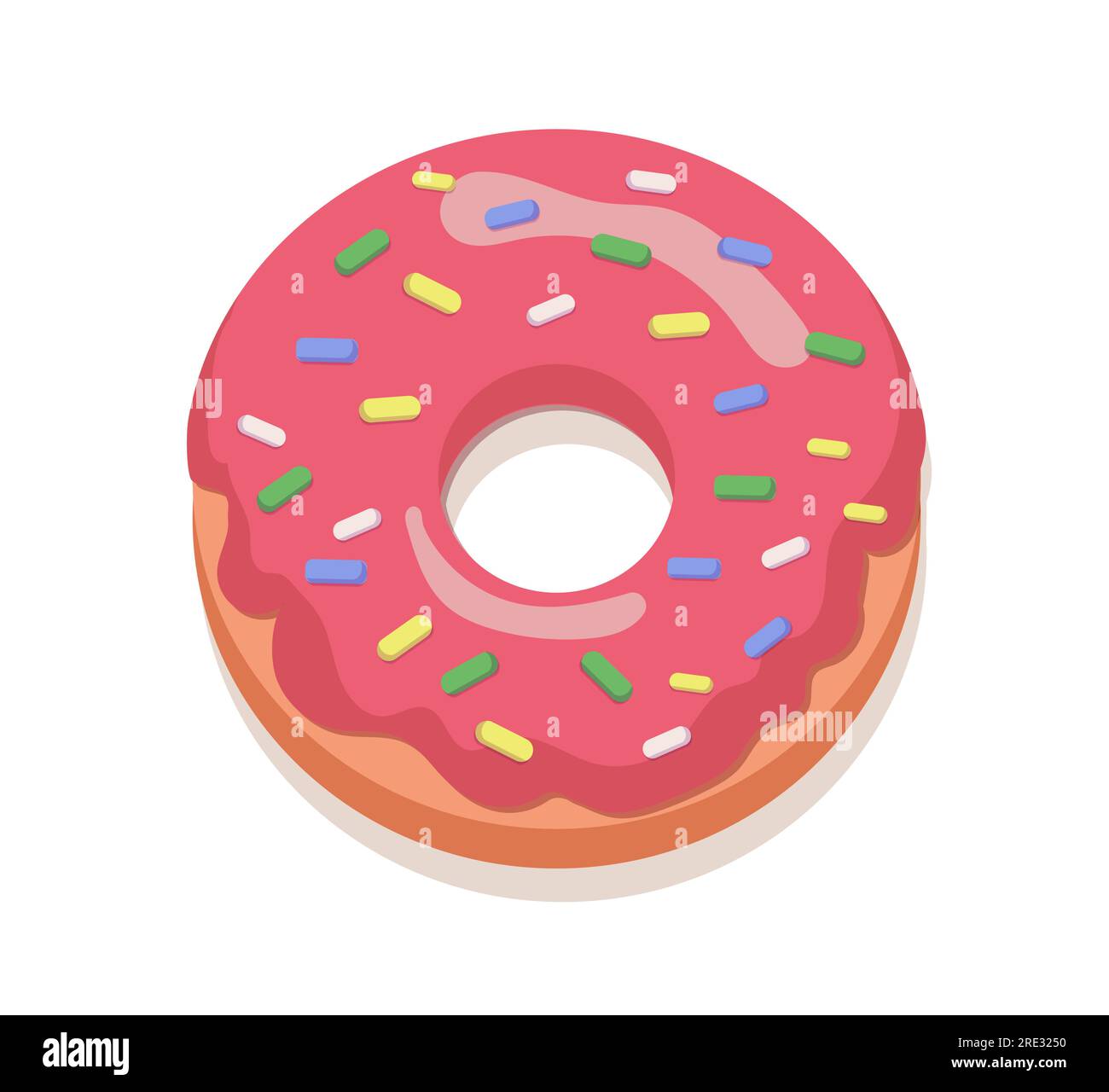 Donut in pink glaze vector concept Stock Vector Image & Art - Alamy