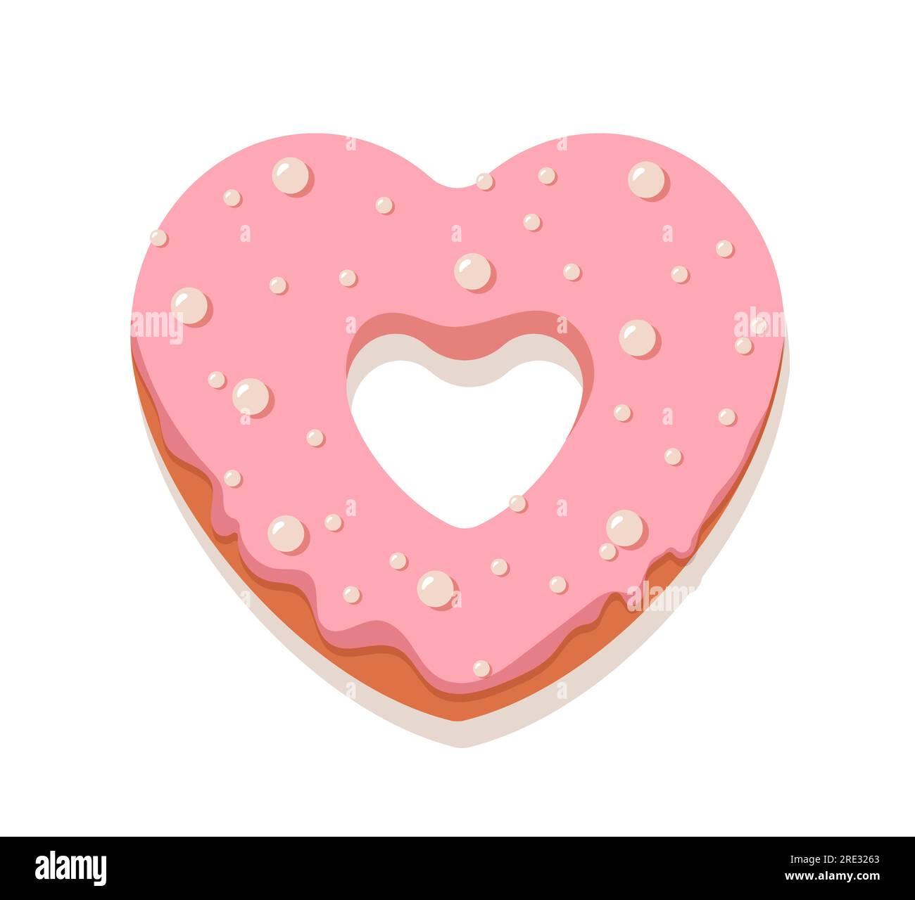 Donut in pink glaze vector concept Stock Vector Image & Art - Alamy