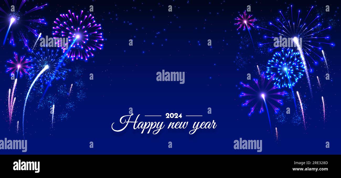 Fireworks new year 2024 vector concept Stock Vector Image & Art Alamy