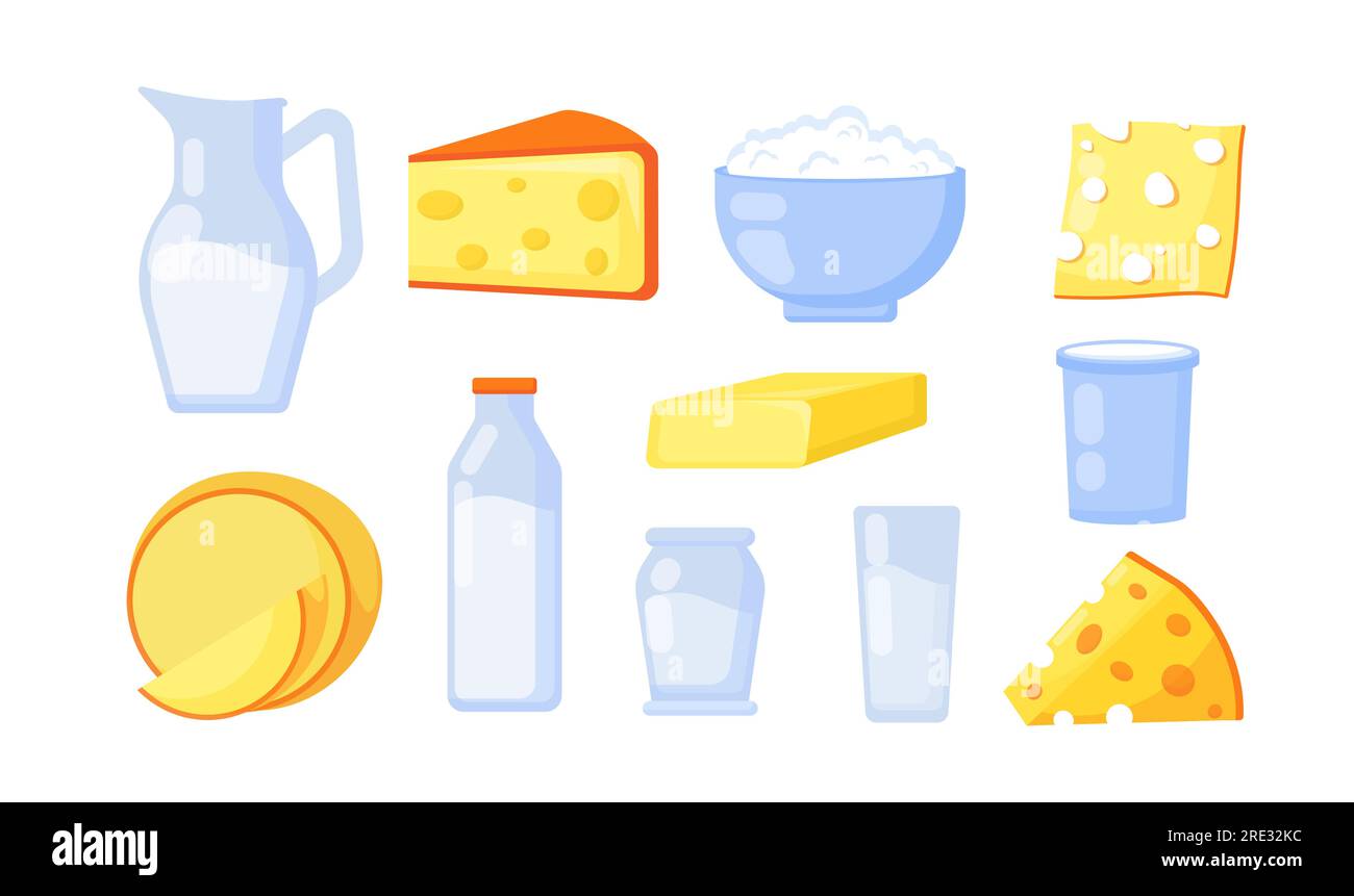 Set of dairy products vector concept Stock Vector Image & Art - Alamy