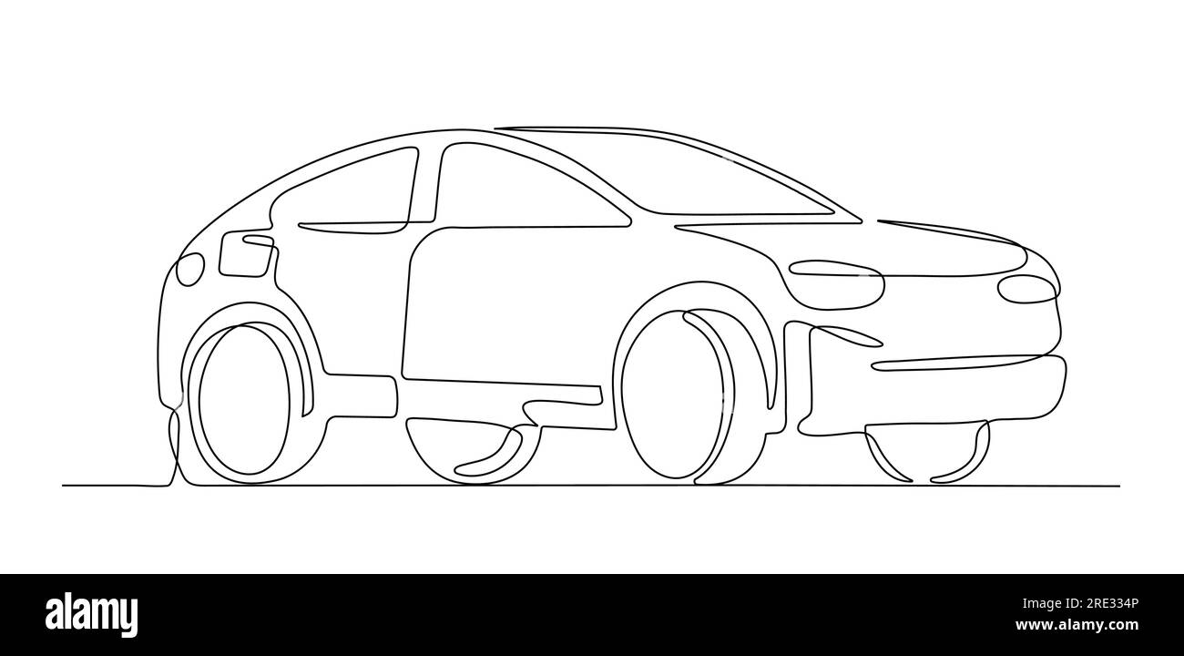 Car continuous line vector concept Stock Vector