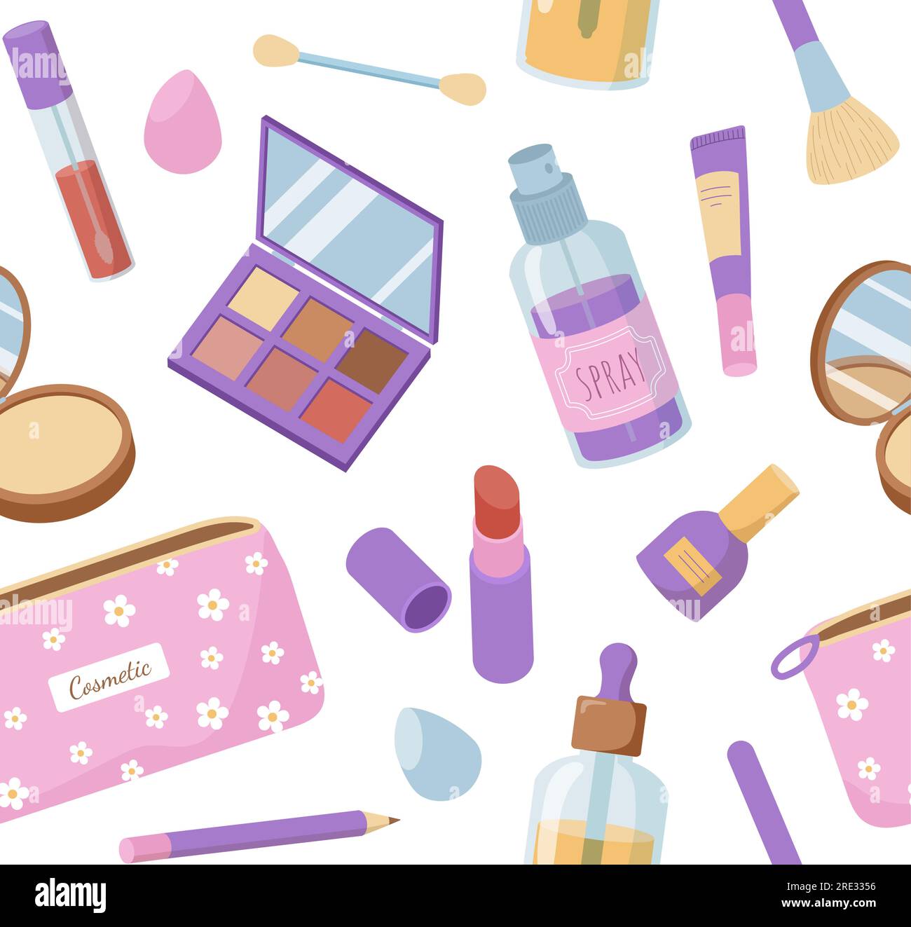 Seamless pattern with cosmetics vector Stock Vector