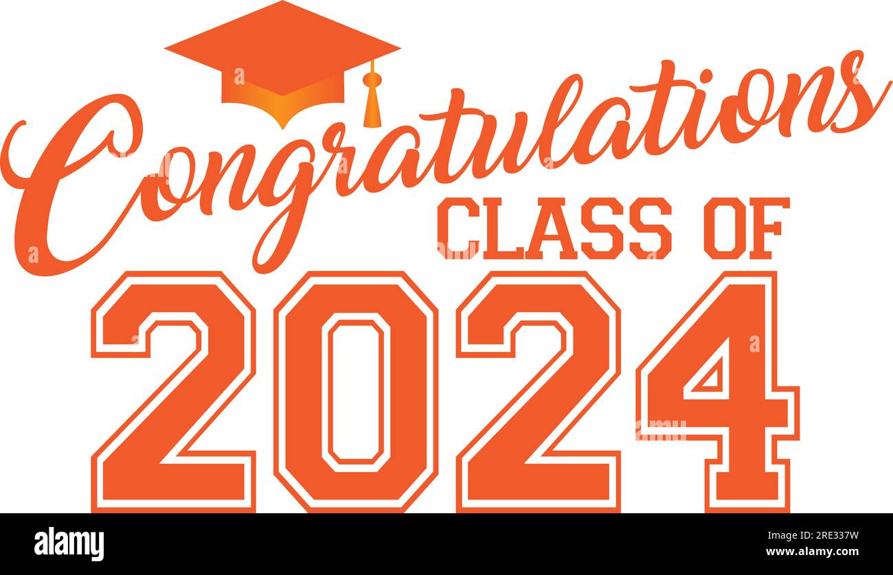 Congratulations Class of 2025 Orange Graphic Stock Vector Image & Art