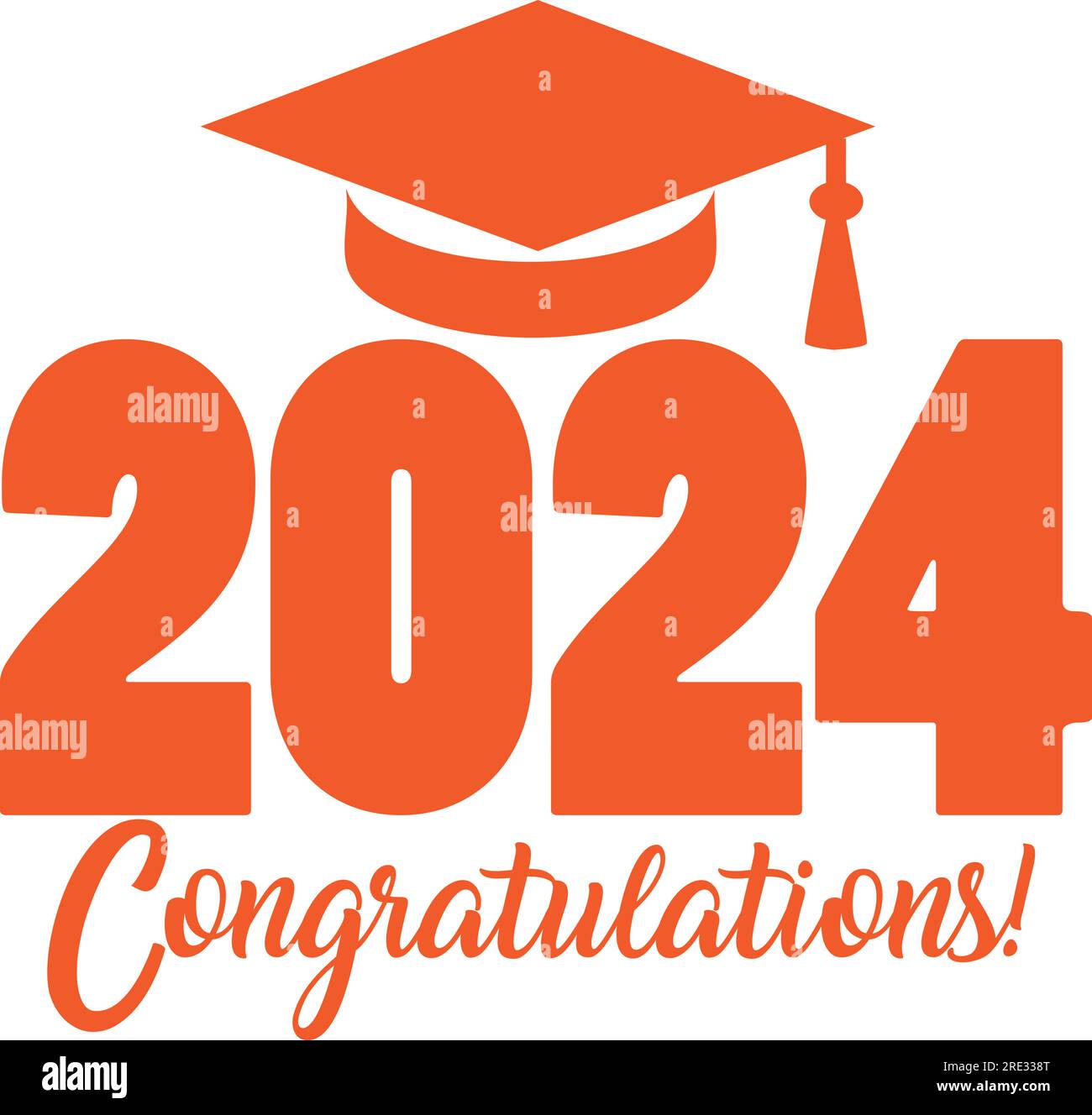 Congratulations Class of 2024 Orange Stock Vector Image & Art Alamy