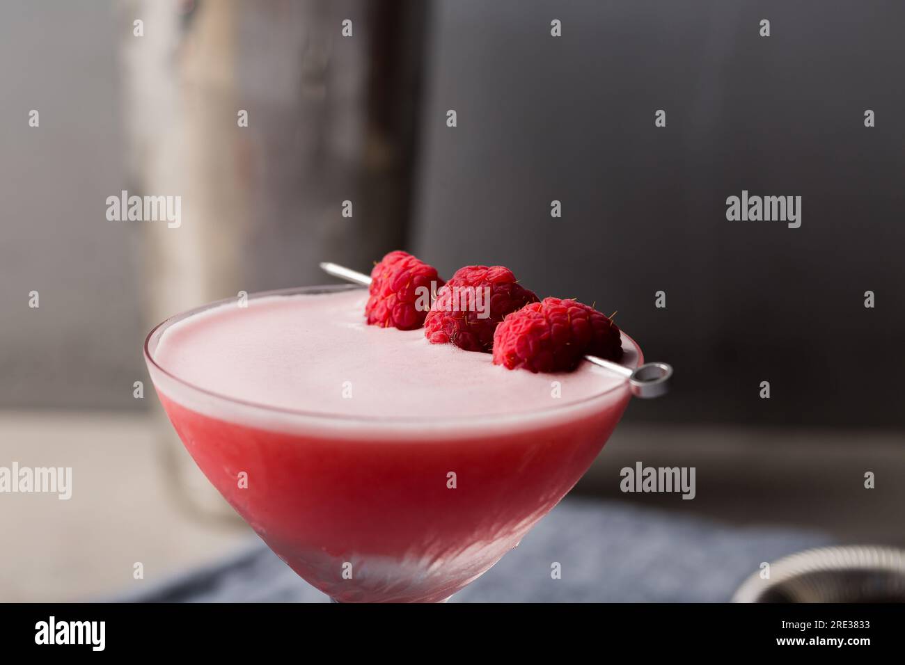 Clover Club Cocktail booze gin, dry vermouth, raspberry syrup, fresh