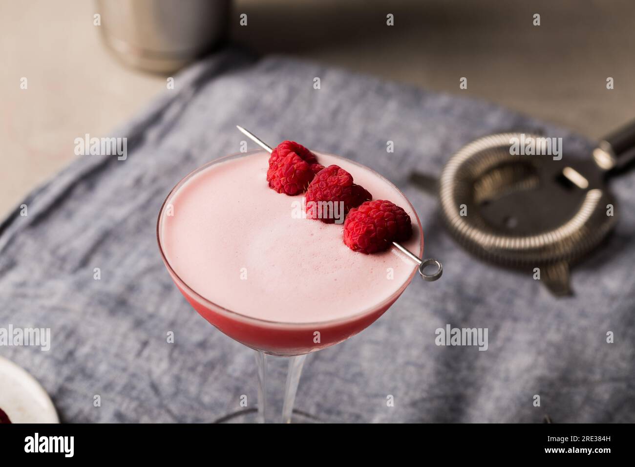 Clover Club Cocktail booze gin, dry vermouth, raspberry syrup, fresh