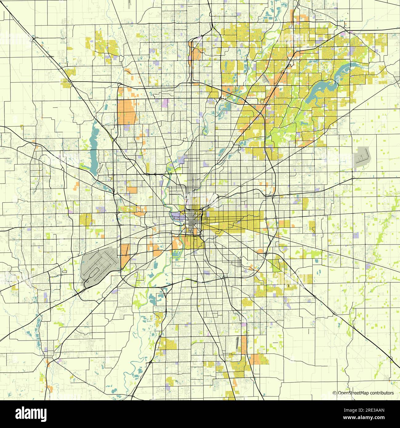 Vector city map of Indianapolis - Vector City Map Of Indianapolis Indiana Usa 2RE3AAN