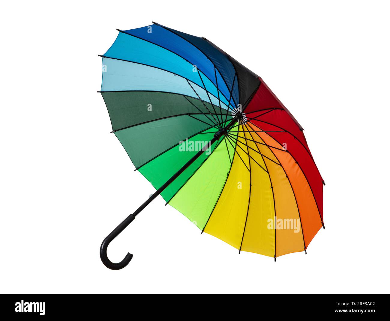 Colorful umbrella isolated on white background, Weather Sun and rain protection. Stock Photo