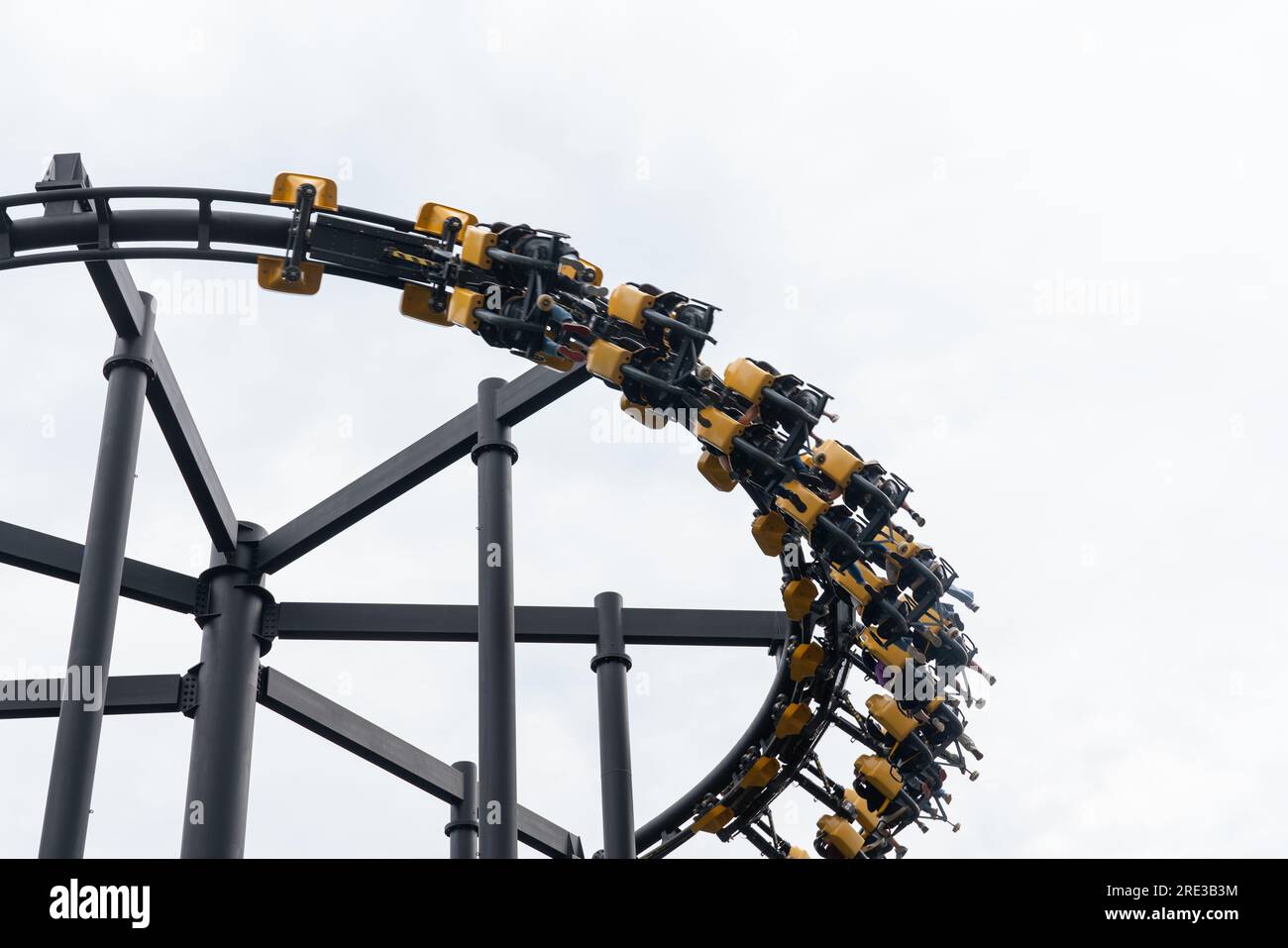 Highest point of these Roller coasters, in an amusement park Stock