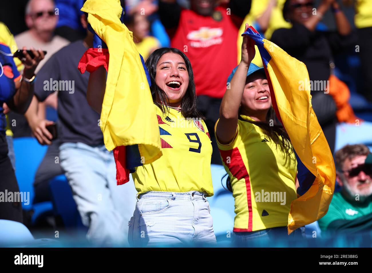Sydney, Australia. 25th July 2023; Sydney Football Stadium, Sydney, NSW, Australia: FIFA Womens World Cup Group H Football, Colombia versus Korea Republic; Colombia fans celebrate the second goal in the 39th minute Credit: Action Plus Sports Images/Alamy Live News Credit: Action Plus Sports Images/Alamy Live News Stock Photo