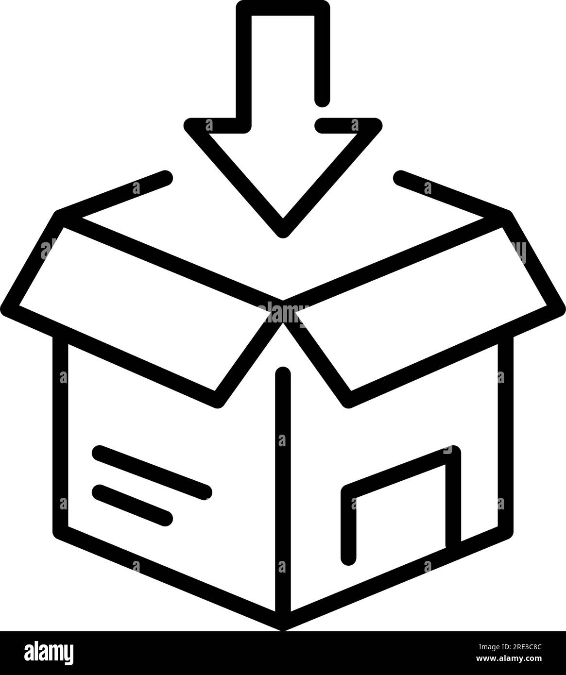 Packing a parcel. Delivery box and arrow. Shipment services. Pixel ...