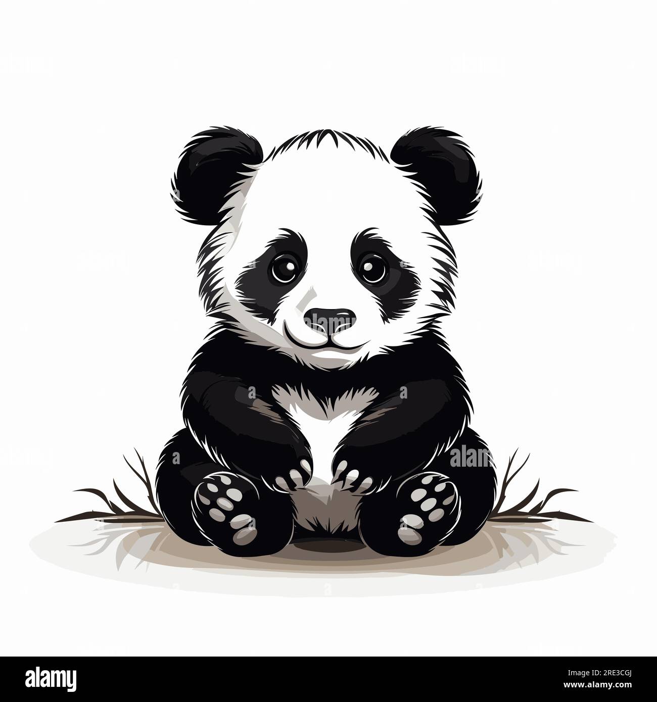 Panda Simple flat vector illustration Stock Vector