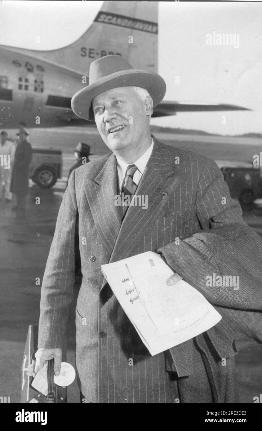 Wenner-Gren, axel, 5.6.1881 - 24.11.1961, Swedish industrial magnate, return to Sweden from New York, ADDITIONAL-RIGHTS-CLEARANCE-INFO-NOT-AVAILABLE Stock Photo