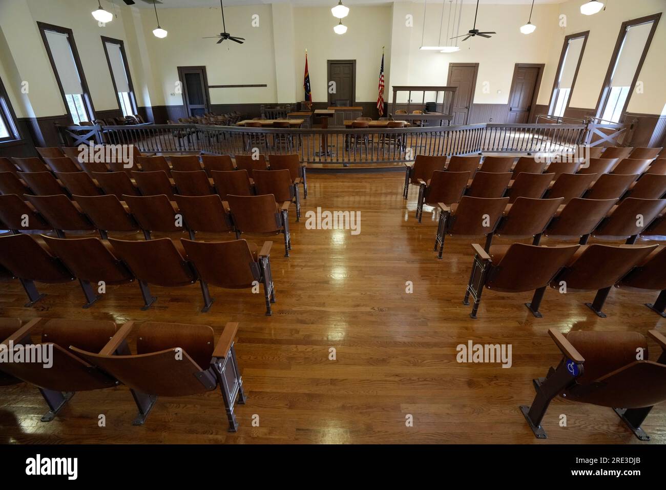 The courtroom, much of which has been restored, where the Emmett Till