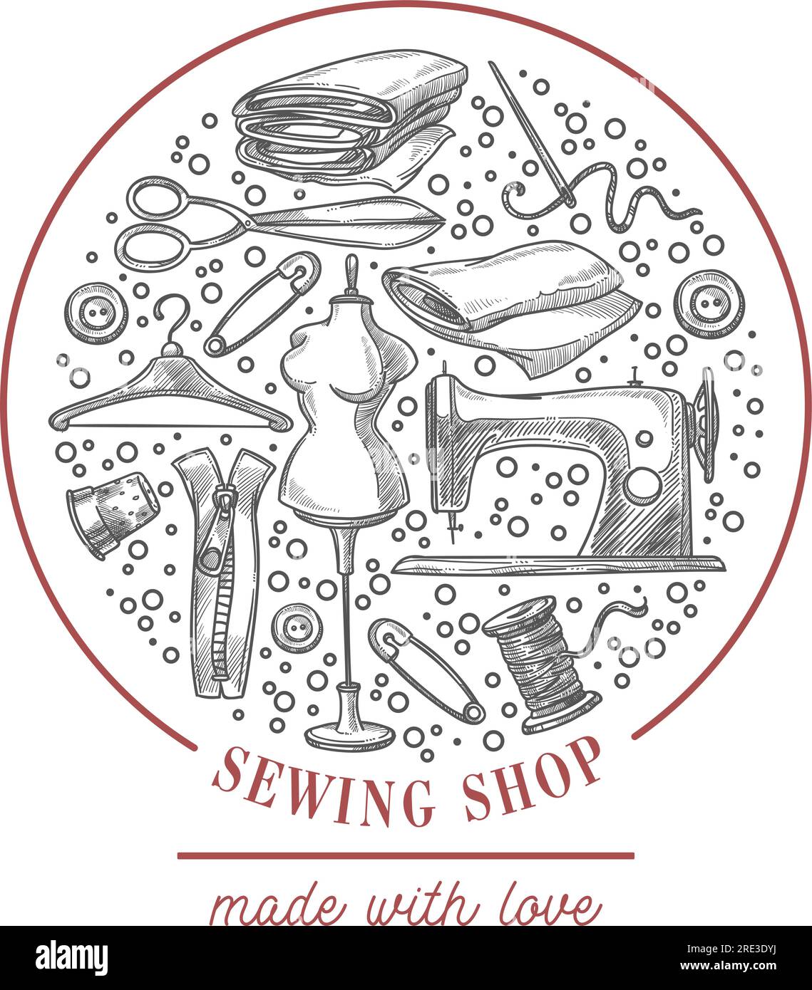 Tailoring materials Stock Vector Images Alamy