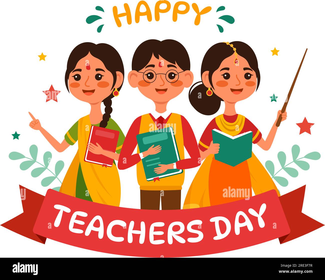 Happy Teacher day in India Vector Illustration with the Teachers Wear ...