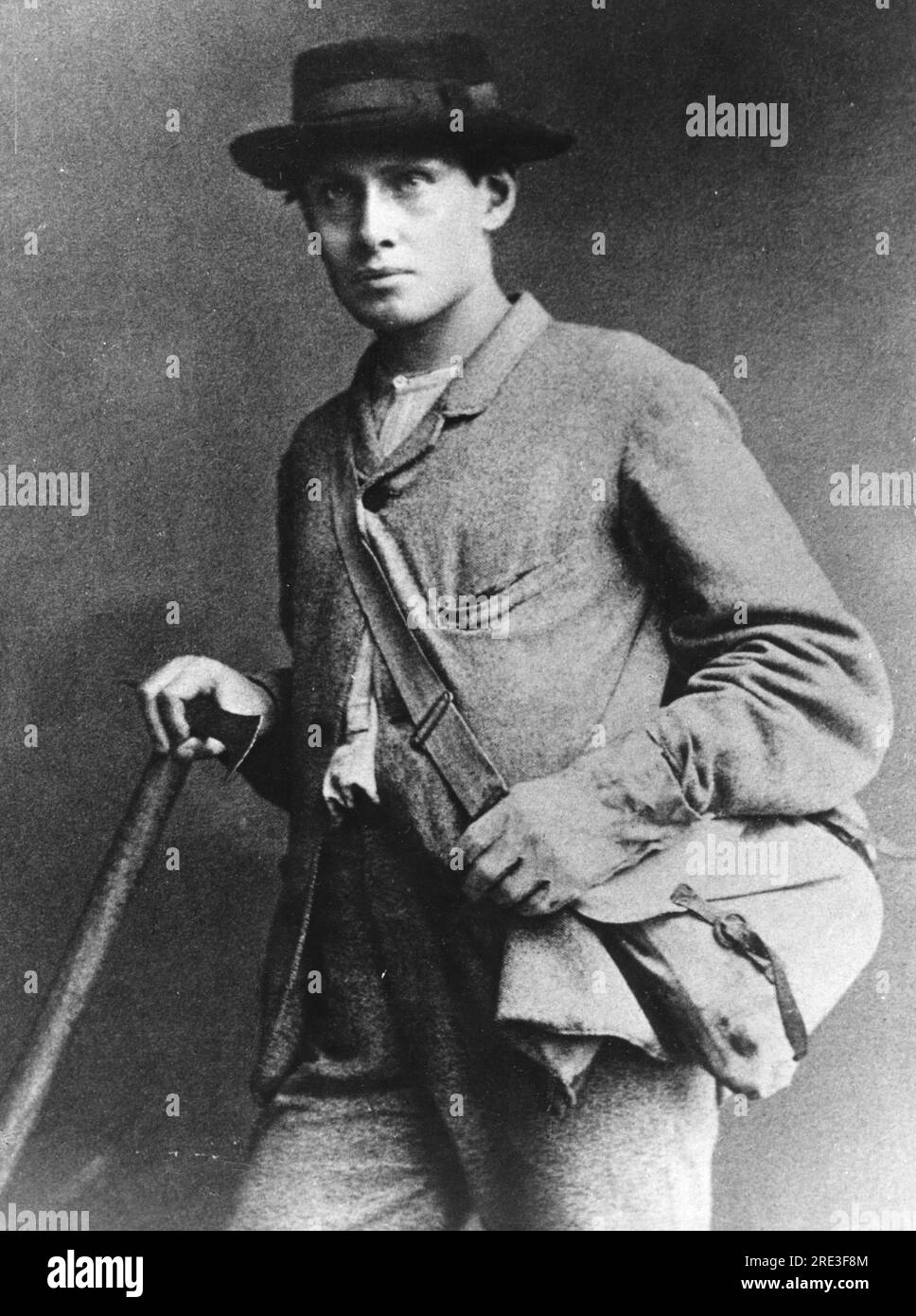 Whymper, Edward, 27.4.1840 - 16.9.1911, English mountaineer, with mountaineering equipment, ADDITIONAL-RIGHTS-CLEARANCE-INFO-NOT-AVAILABLE Stock Photo