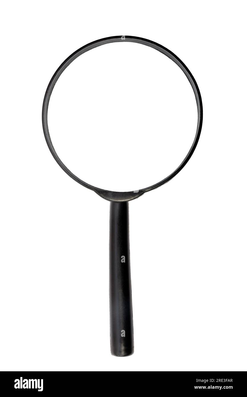 Magnifying glass isolated on white background Stock Photo