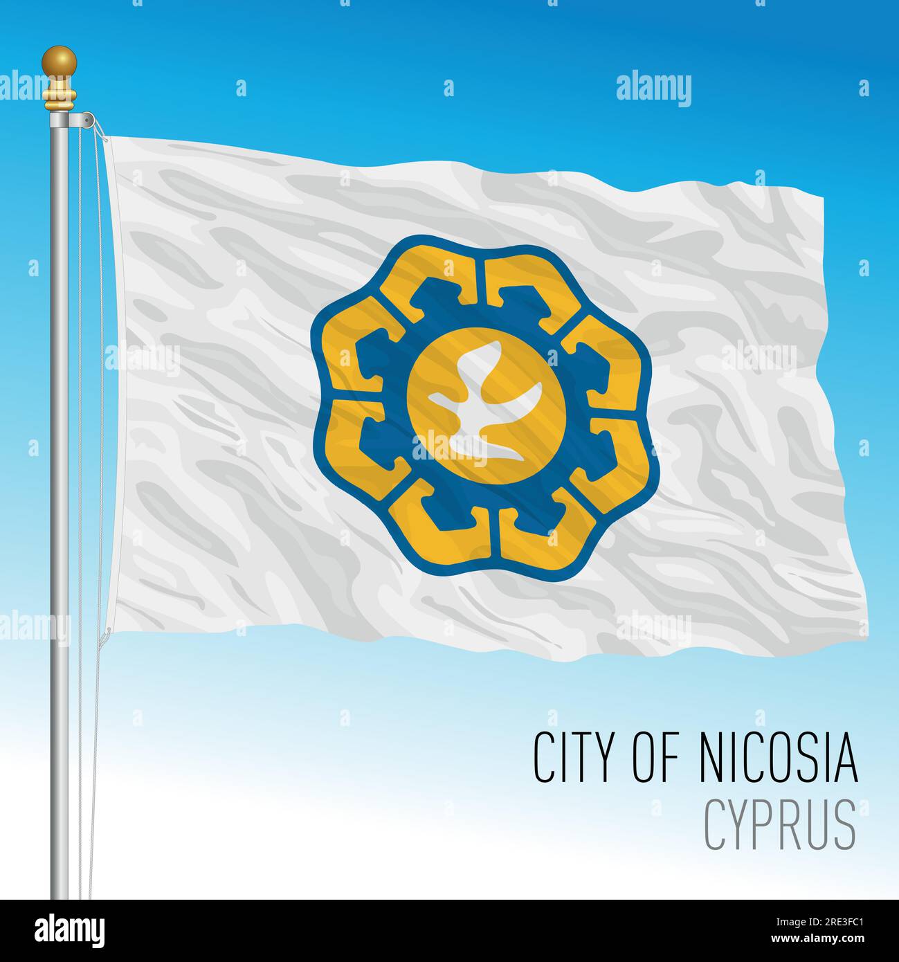 Nicosia city pennant flag, Republic of Cyprus, mediterranean country, vector illustration Stock Vector