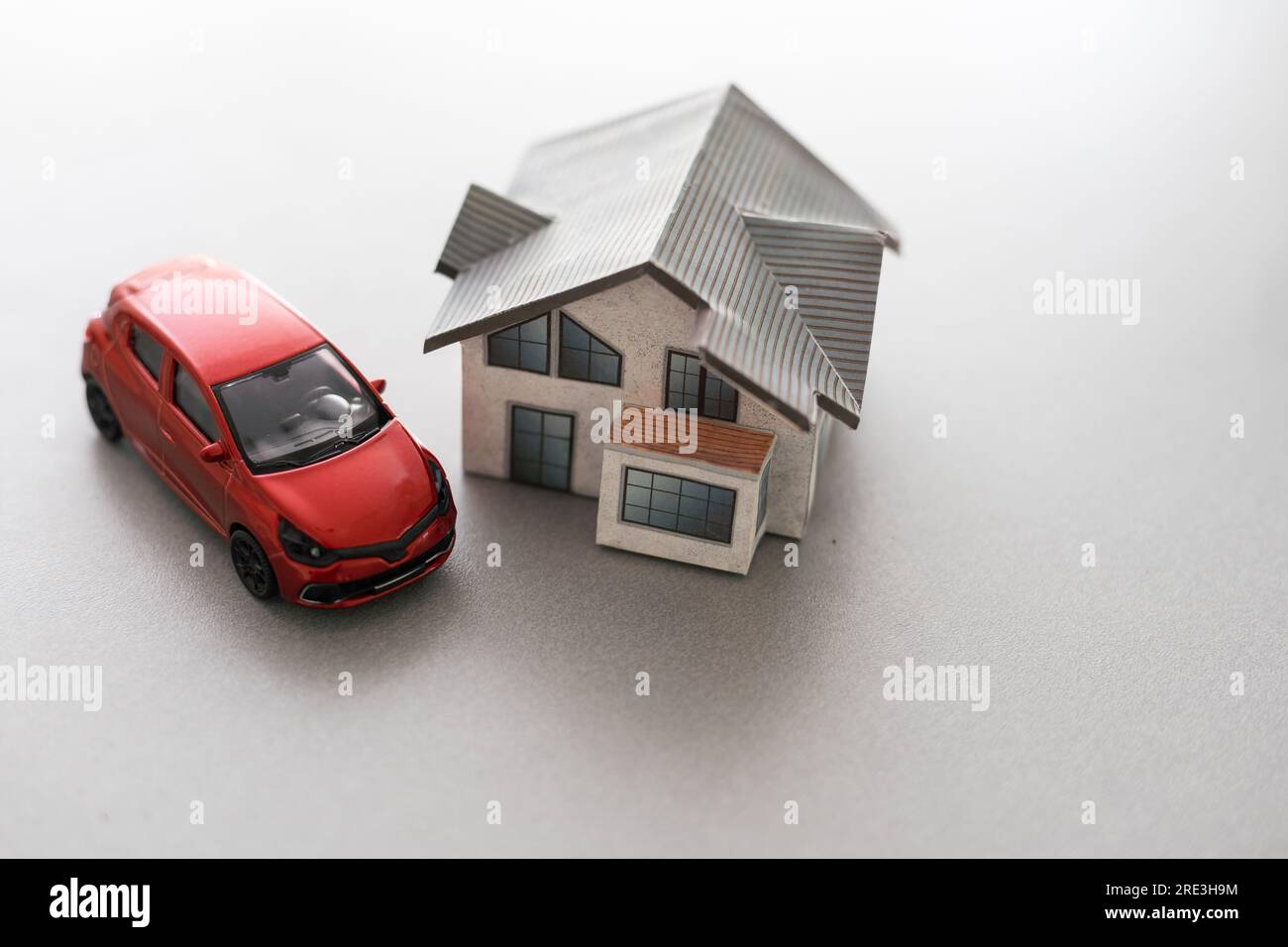 House model and car, real estate business concept Stock Photo Alamy