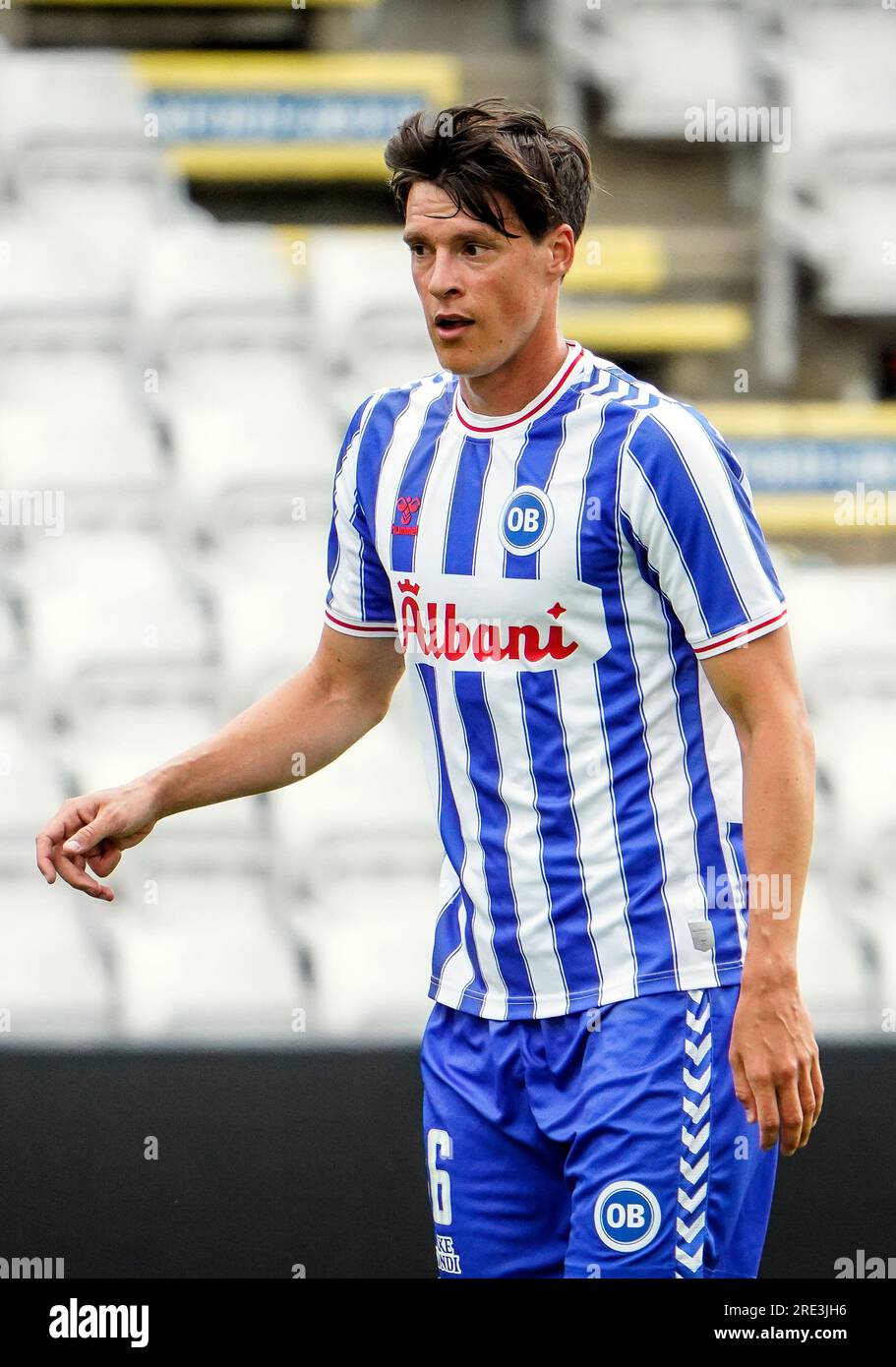 Odense, Denmark. 24th, July 2023. Sauli Vaisanen (16) of Odense BK seen during a test match between Odense BK and B.93 at Nature Energy Park in Odense. (Photo credit: Gonzales Photo - Kent Rasmussen). Stock Photo