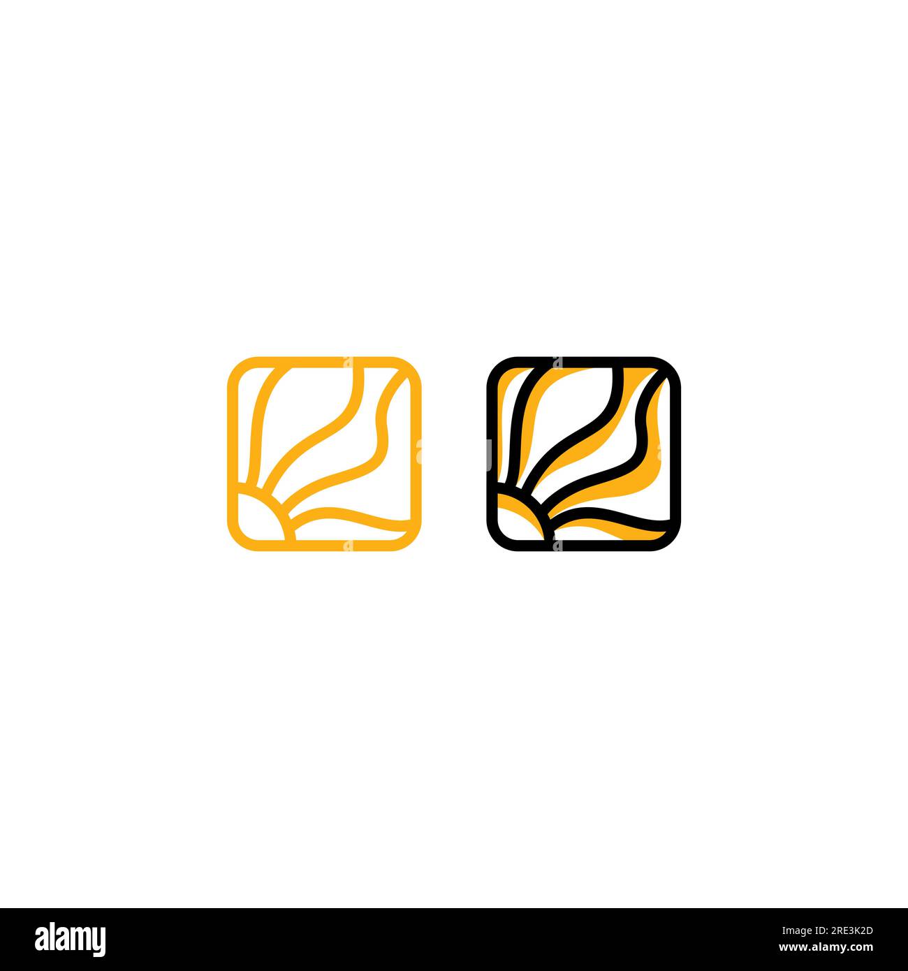 Simple Line Sun Logo Design. Sunset Beach Vector Stock Vector Image ...