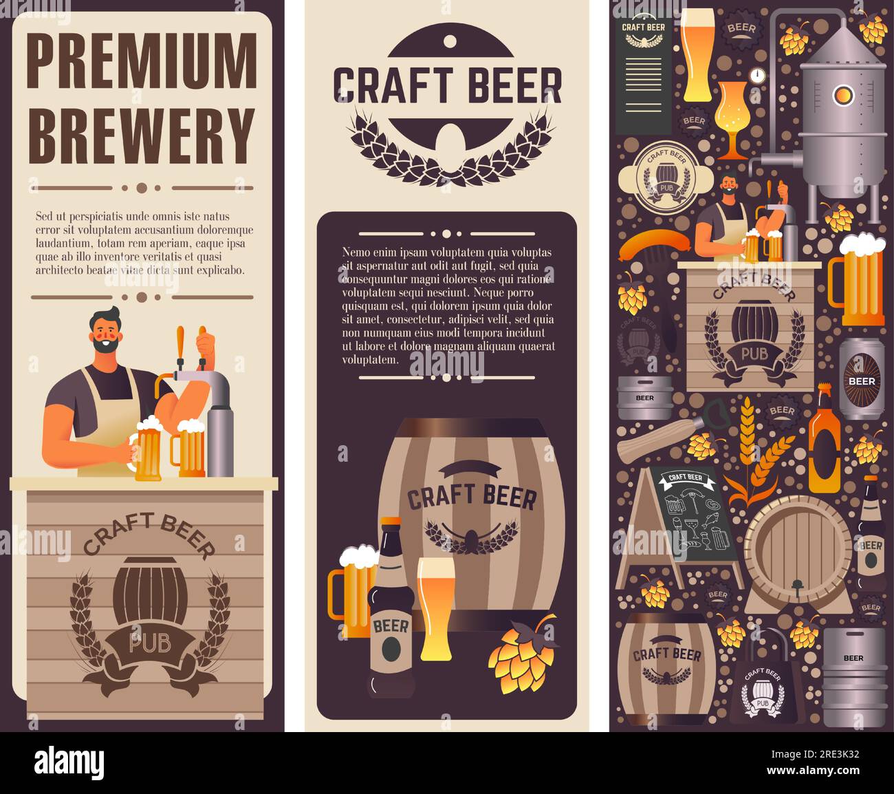 Production of craft beer in premium brewery shop or store
