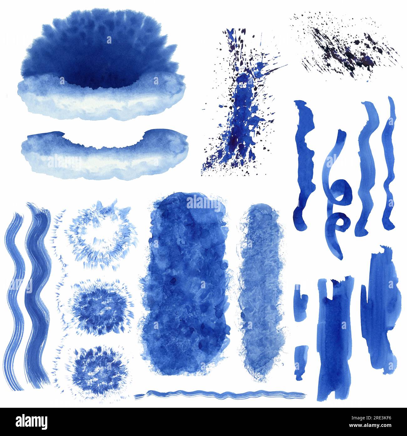 Abstract watercolor design elements to create a blue background with ...