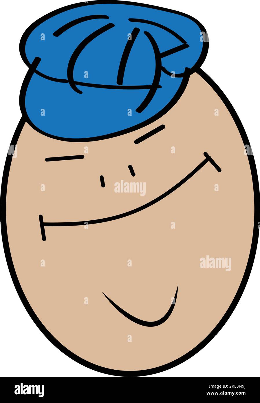 The Egg Man in a blue hat Stock Vector