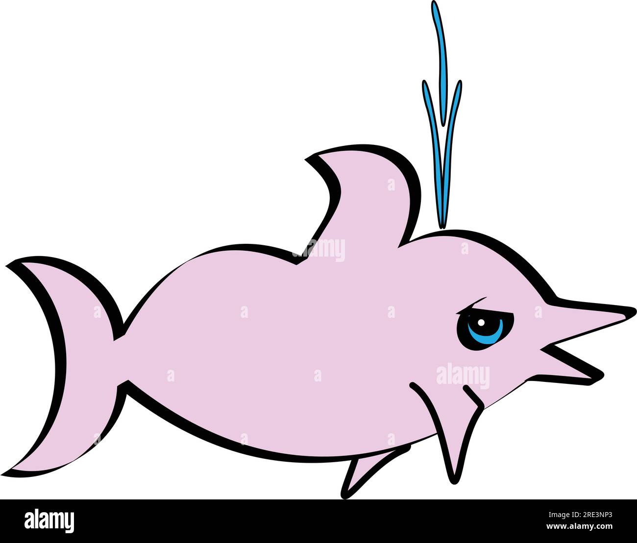 A cartoon illustration of a pink dolphin Stock Vector Image & Art Alamy