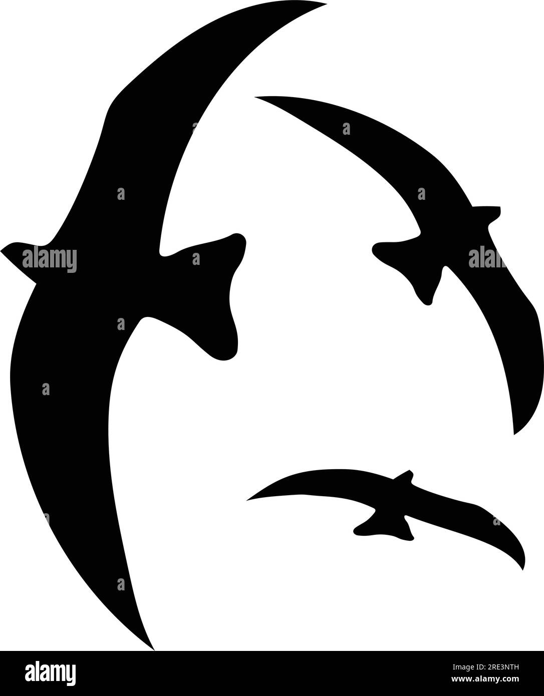 A set of seagull silhouettes Stock Vector