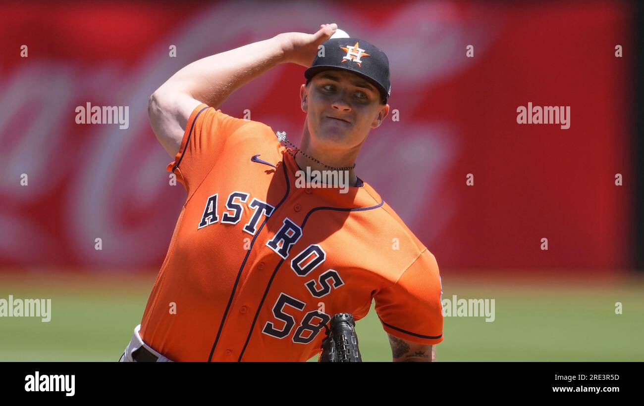Houston Astros' Hunter Brown during a baseball game against the Oakland