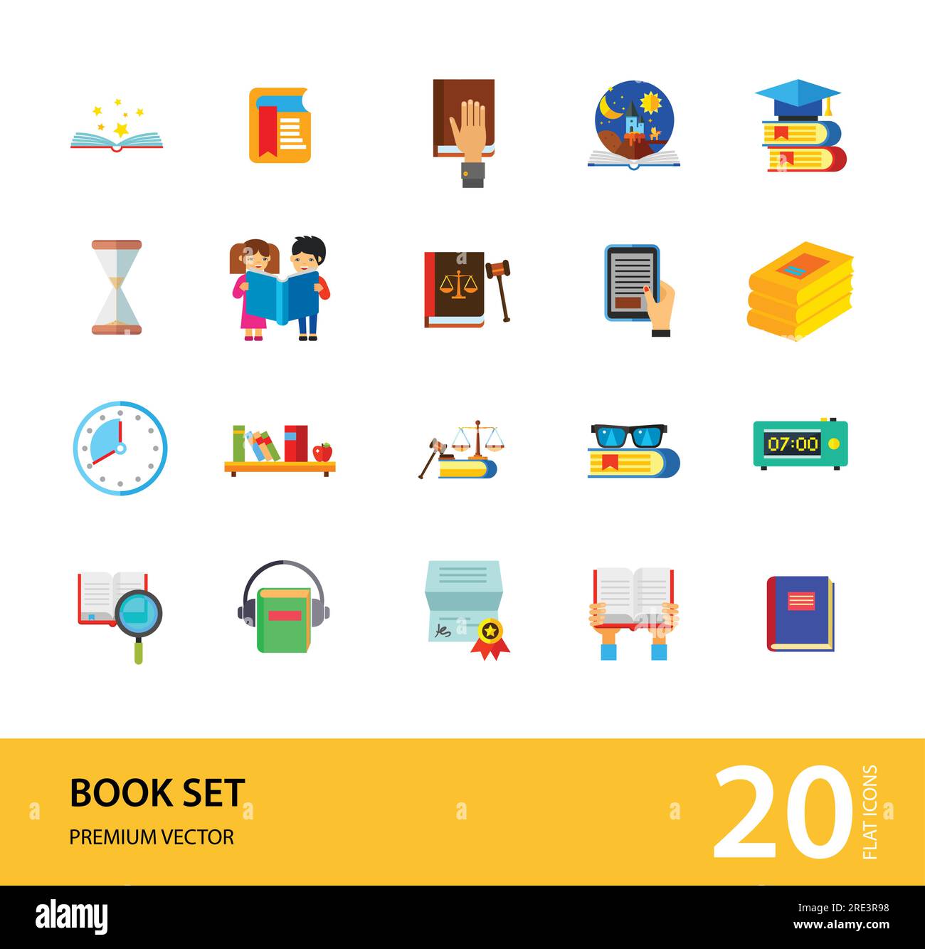 Book Icon Set Stock Vector Image & Art - Alamy