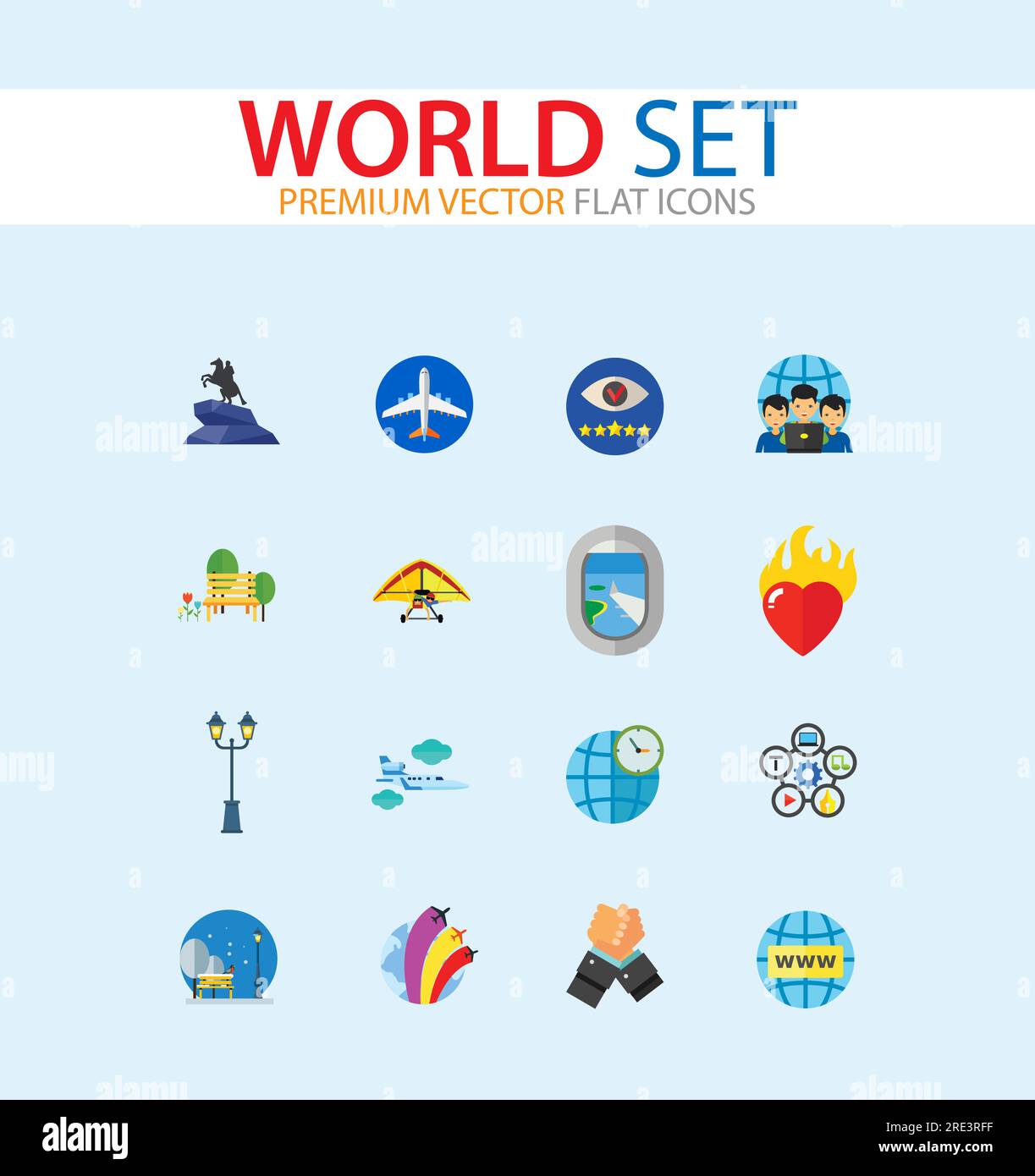World Icon Set Stock Vector Image & Art - Alamy