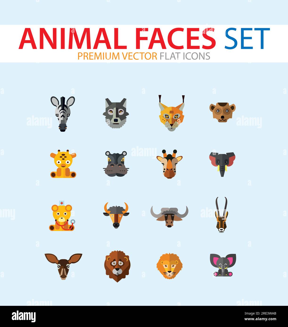 Premium Vector  Cute animal stickers, smiling adorable animals faces,  kawaii sheep and funny chicken cartoon set
