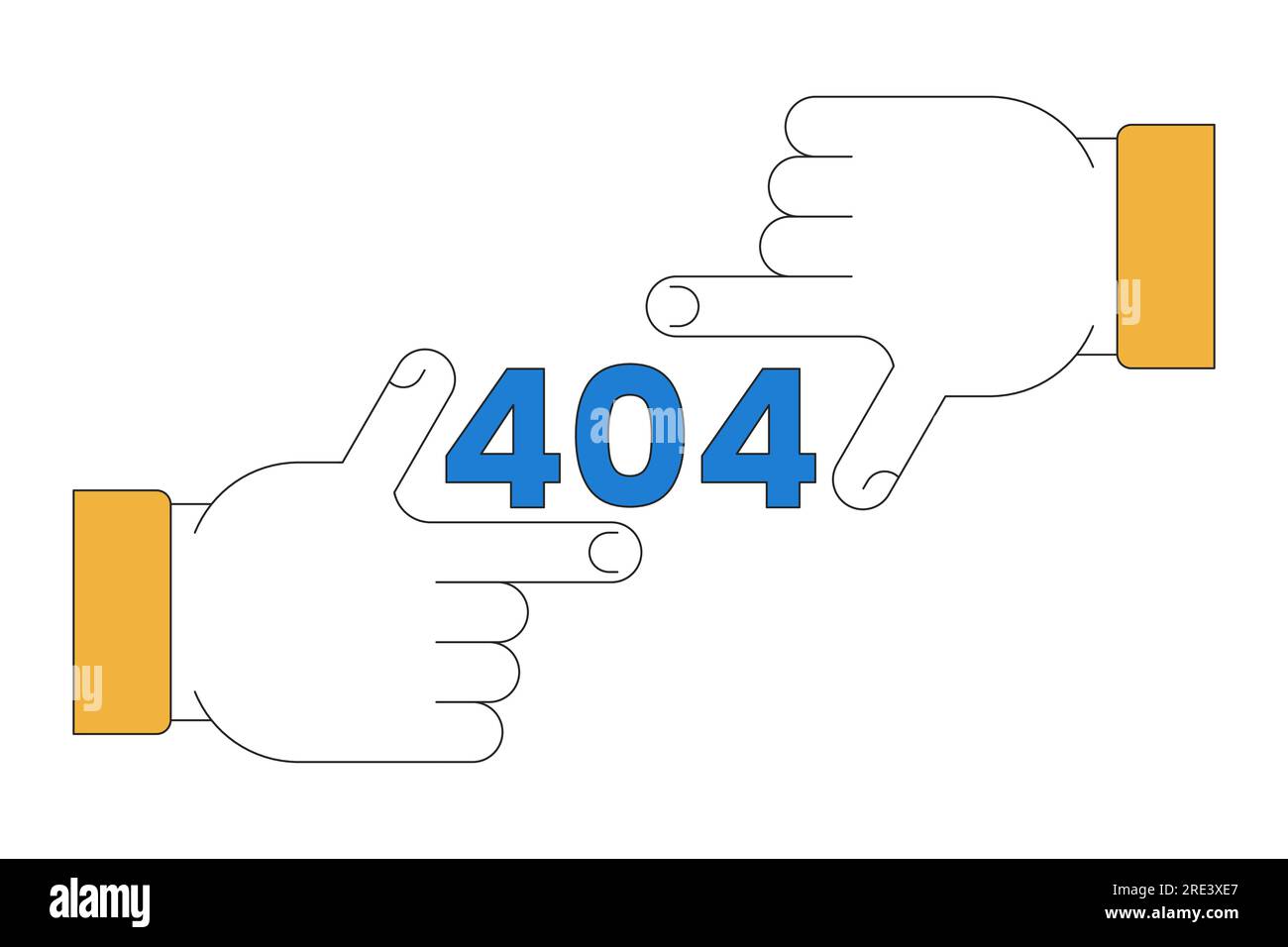 Finger frame error 404 flash message Stock Vector