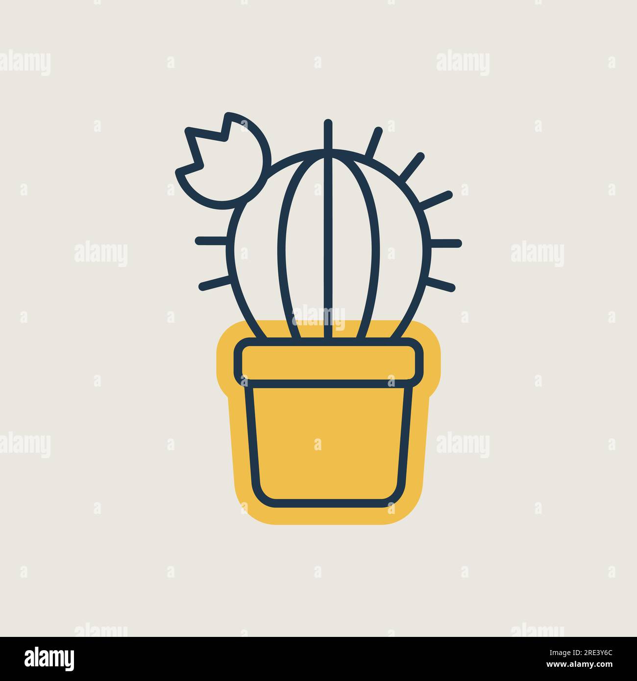 Cactus outline icon. Workspace sign. Graph symbol for your web site ...