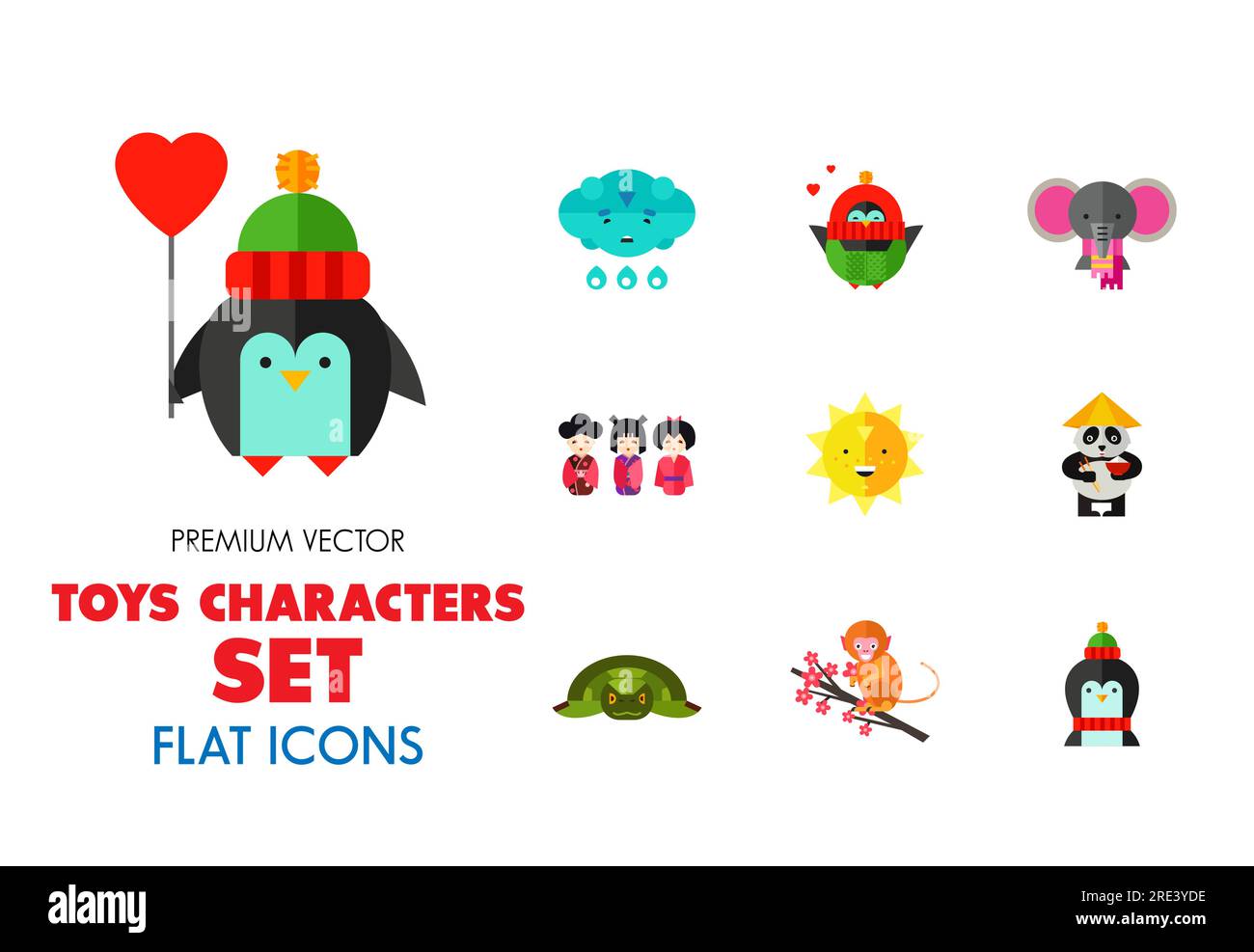 Toys Characters Icons Set Stock Vector Image & Art - Alamy