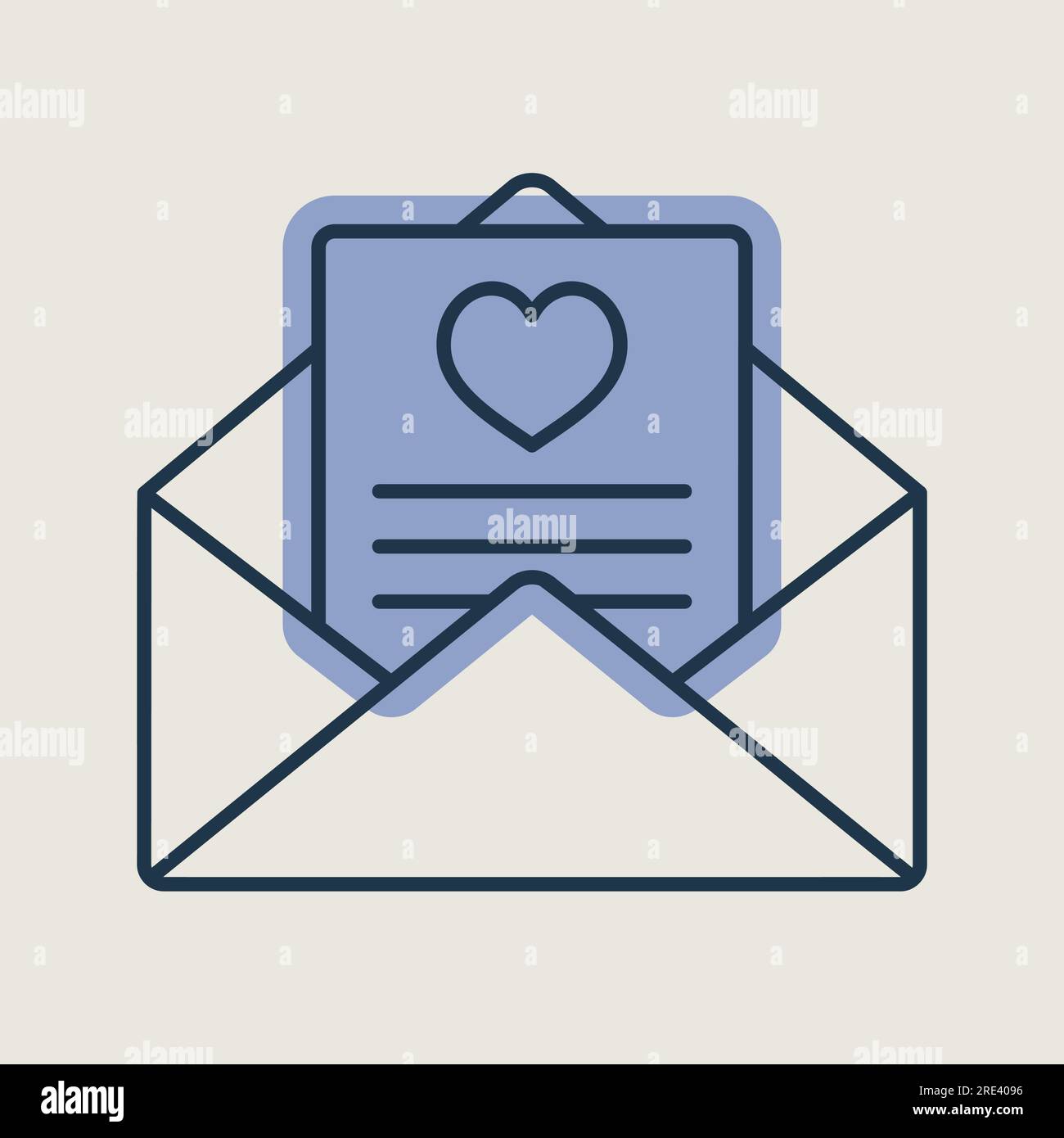 Happy Valentine day Card in envelope icon. Heart sign, symbol ...