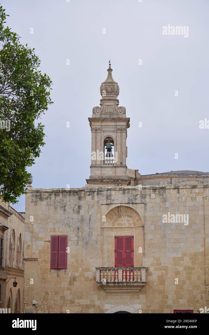 Historic Church of the Annunciation of Our Lady in the ancient fortified city of Rabat in Malta Stock Photo