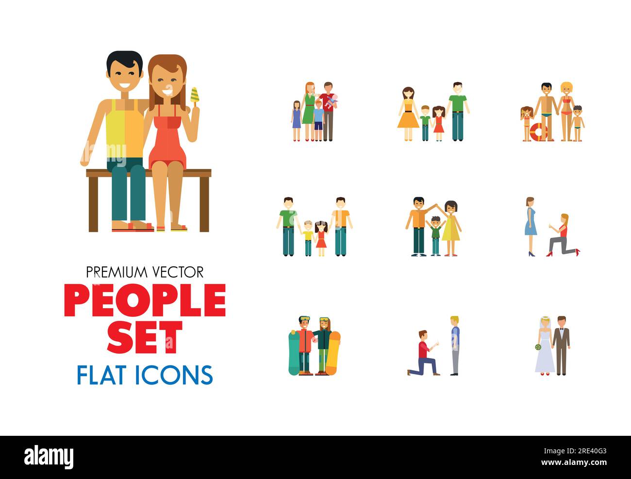 People flat icons set Stock Vector Image & Art - Alamy