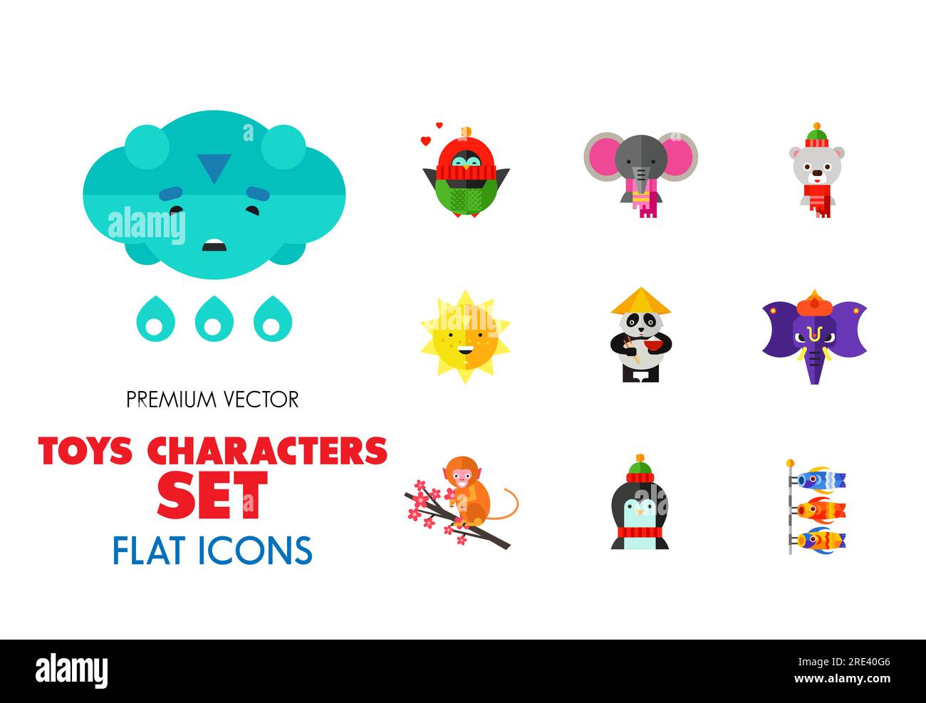 Toys Characters Icons Set Stock Vector Image & Art - Alamy