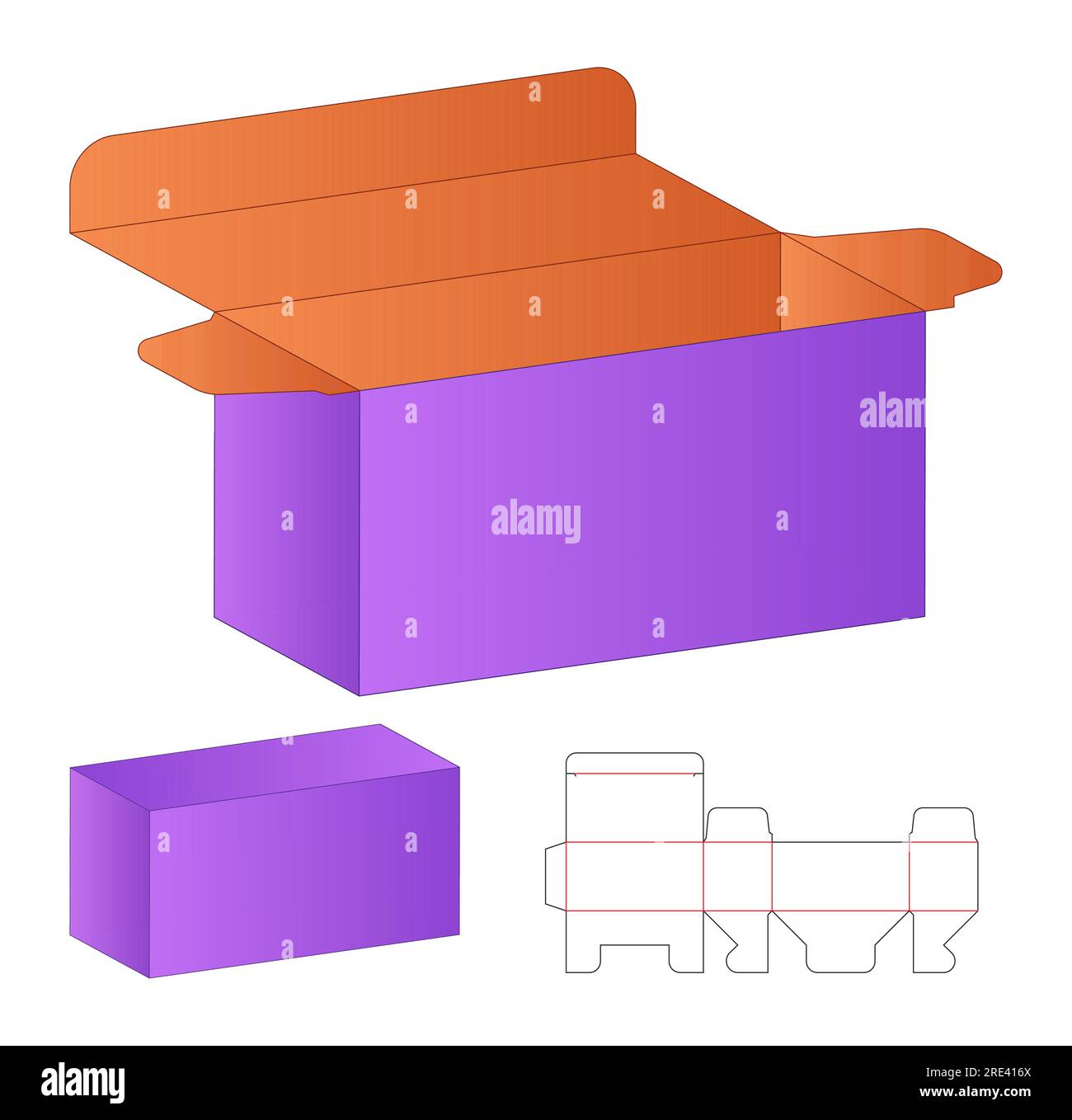 Box packaging die cut template design. 3d mock-up Stock Vector Image ...