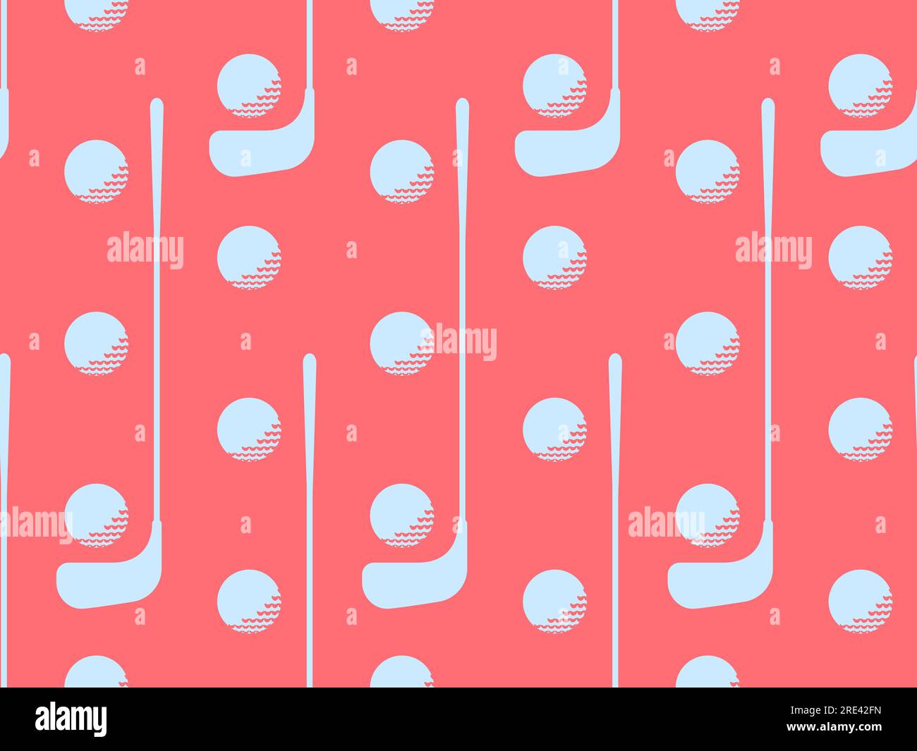 Seamless pattern with golf clubs and balls. Golf ball on a red ...