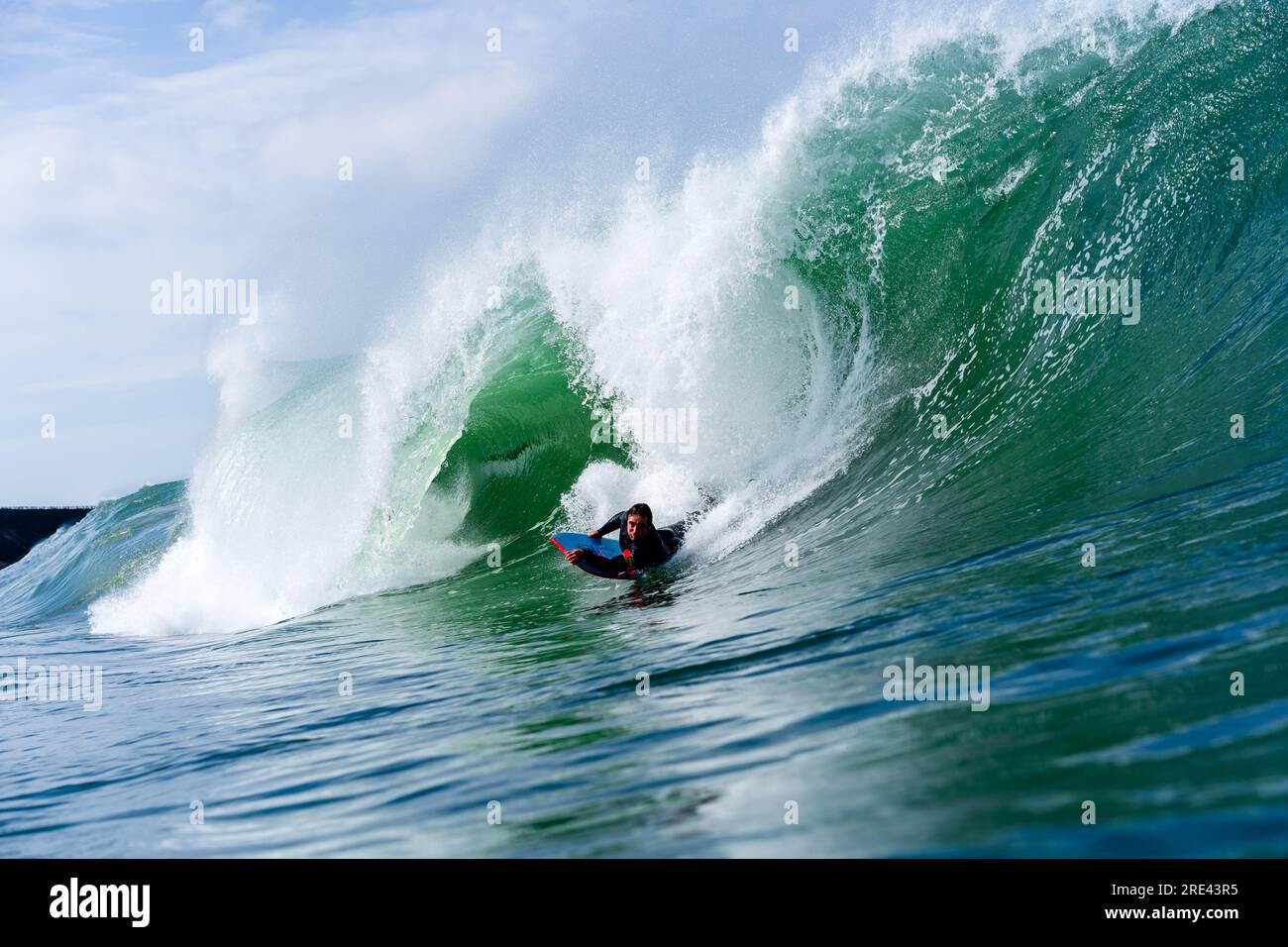 Cornwall Big Wave Surfing Stock Photo