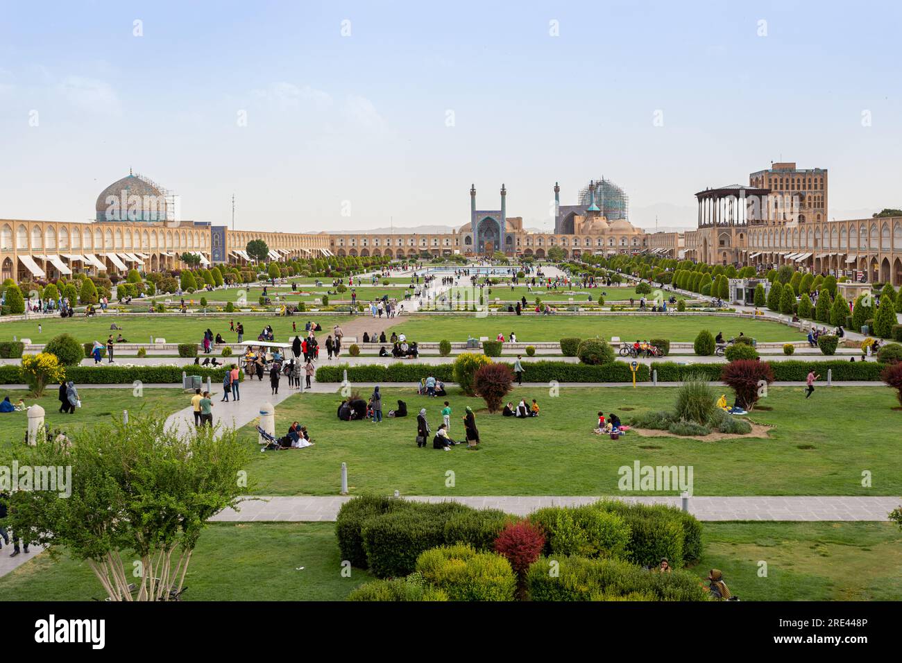 View Over Naqsh-e Jahan Square in Central Isfahan, Iran Stock Photo