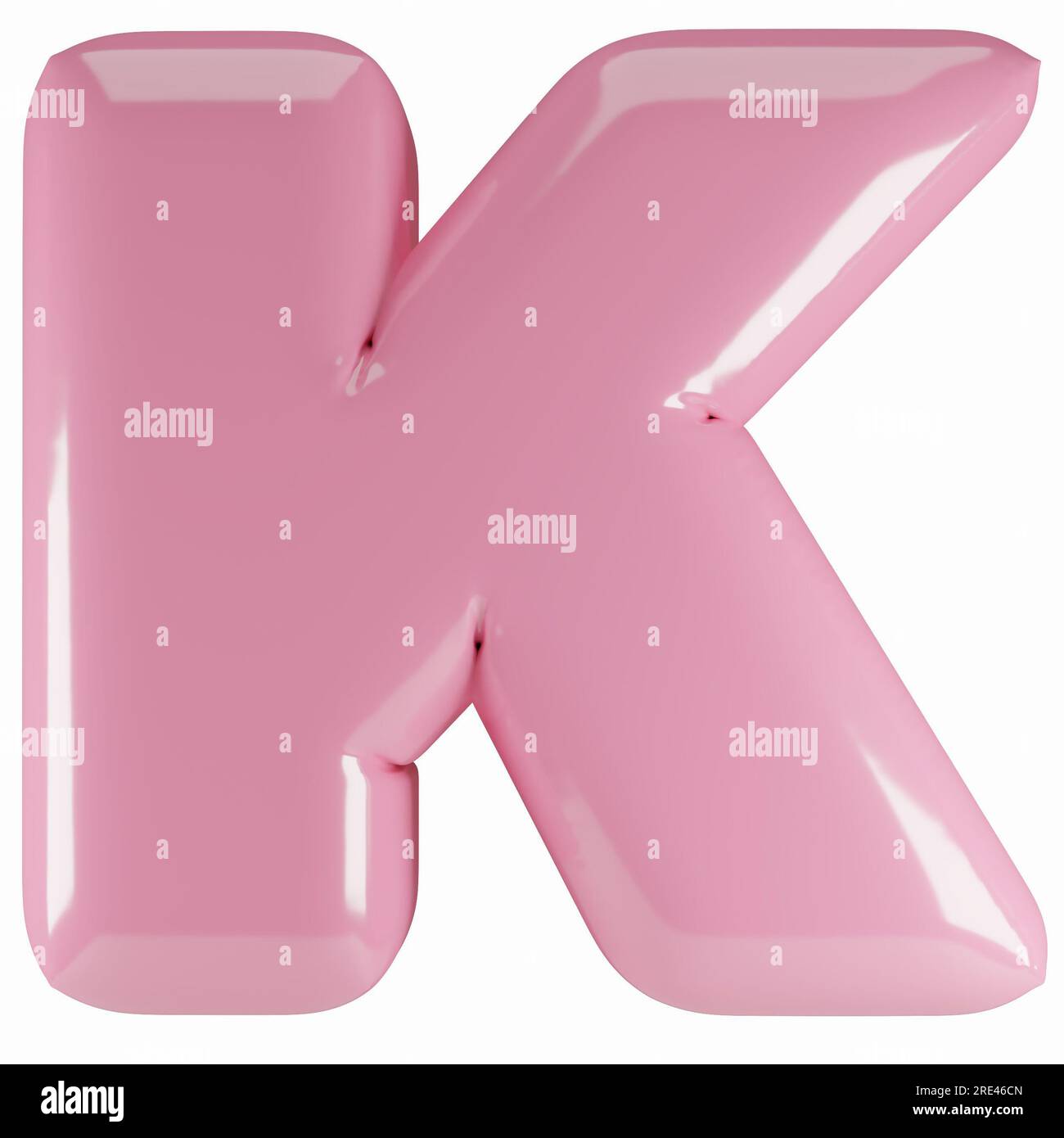 Inflated glossy pink letter K uppercase illustration. 3D render of latex  bubble font with glint. Graphic type, typography, ABC clipart, alphabet  Stock Photo - Alamy