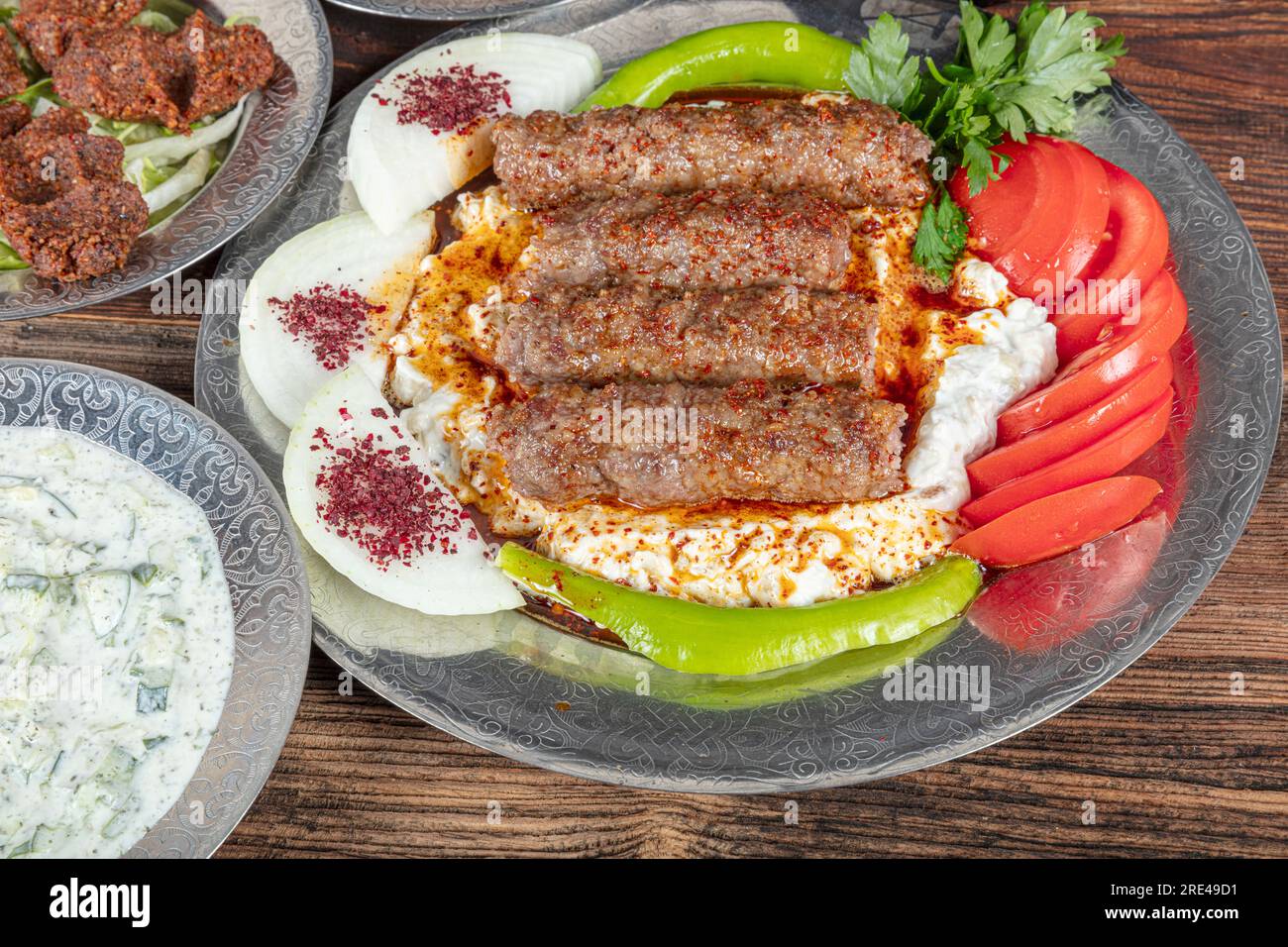 Turkish cuisine Yogurt Kebab. Turkish Yogurt Kebab made from adana
